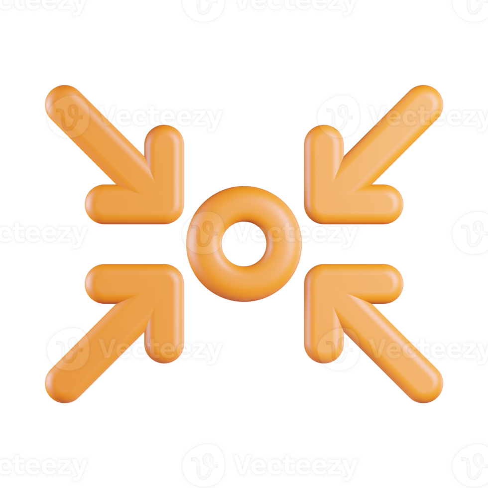 Converge Center Arrow 3D Icon png