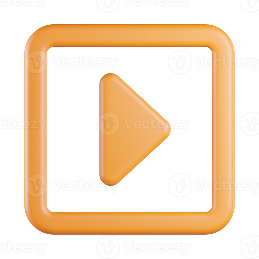 Play Square Arrow 3D Icon png