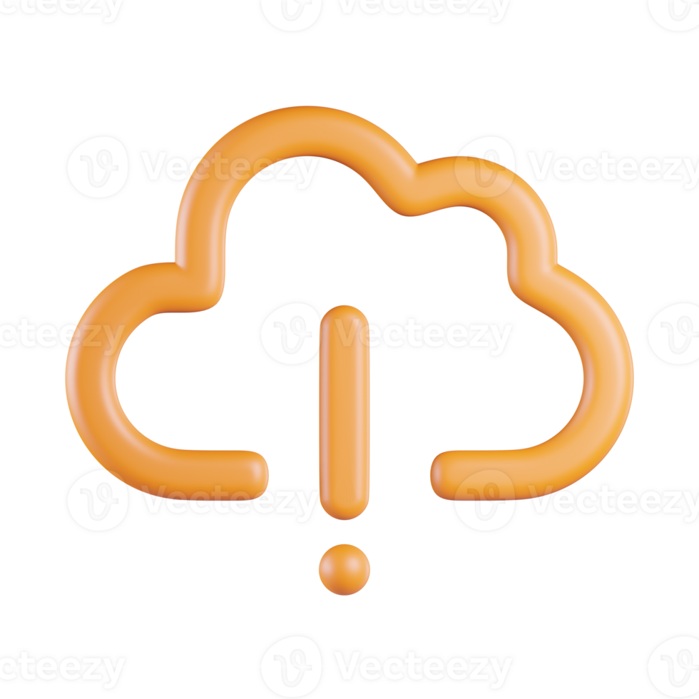 Warning Alert Cloud 3D Icon png