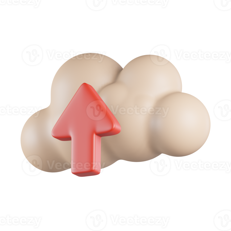 Cloud Data Upload 3D Icon png