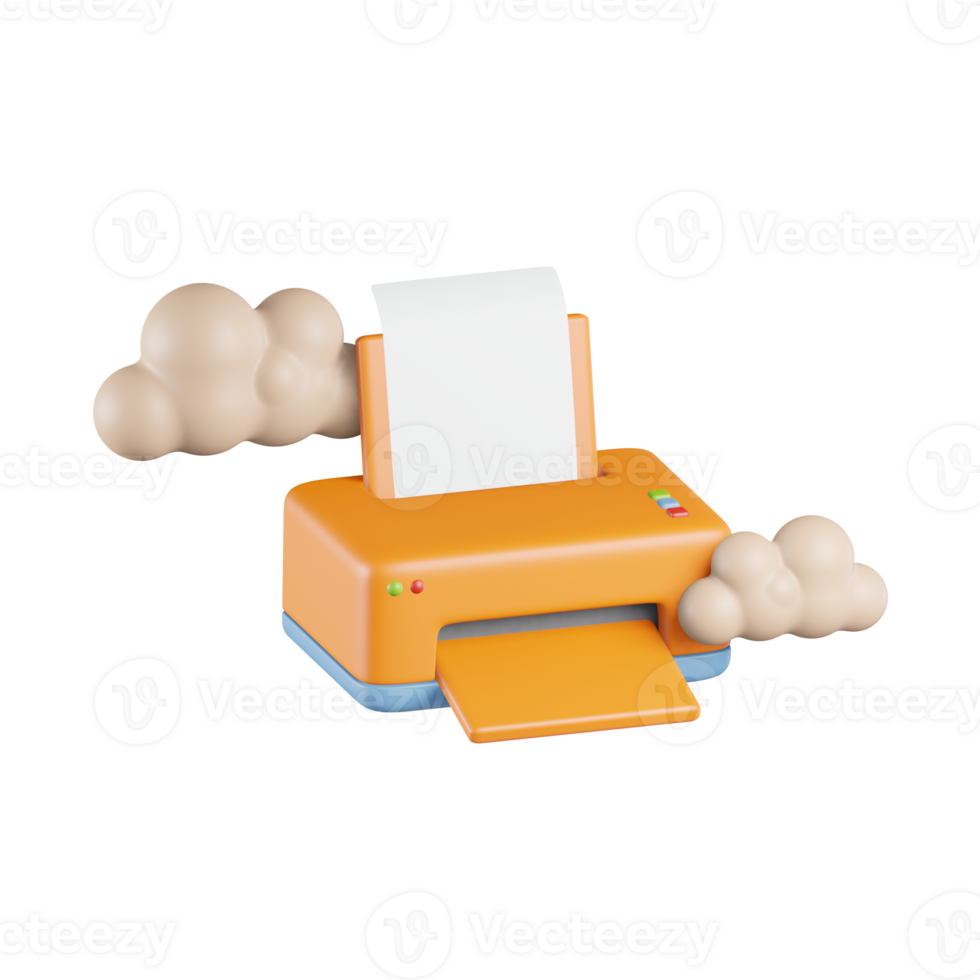 Cloud Printer 3D Icon png