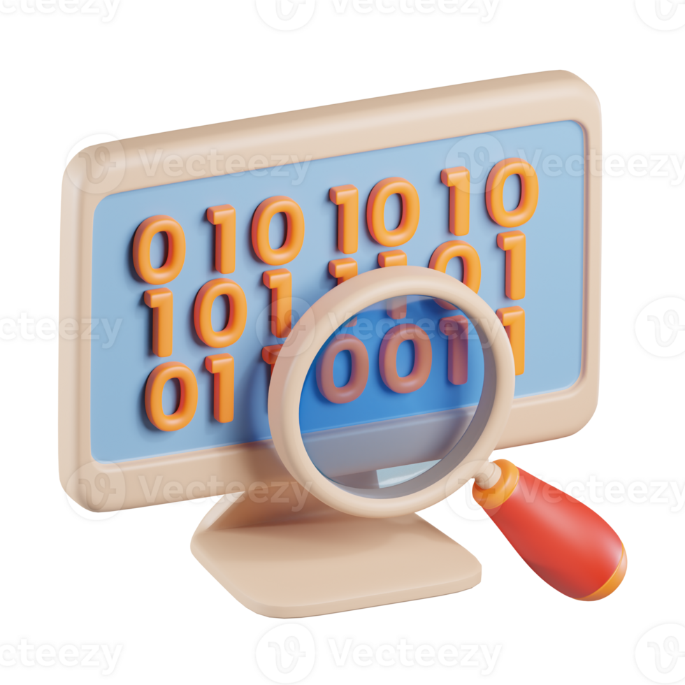 Desktop Binary Search 3D Icon png