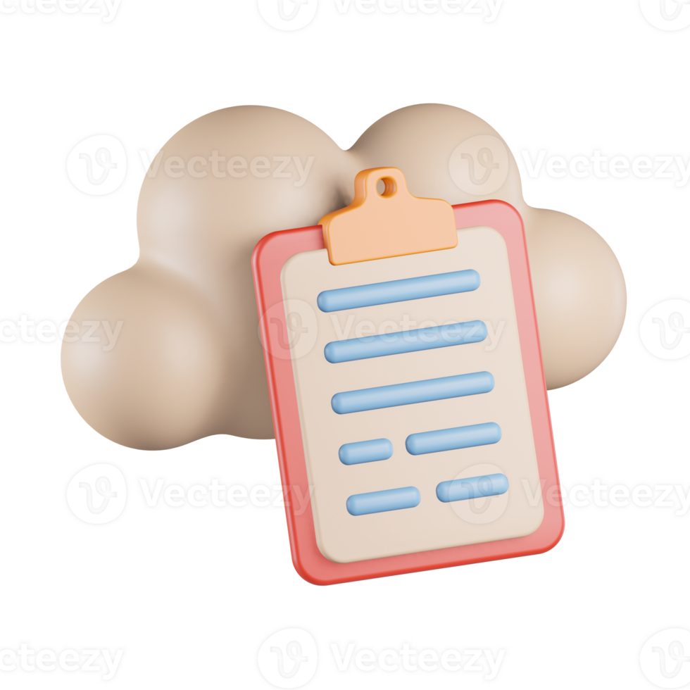 Cloud Report Data 3D Icon png