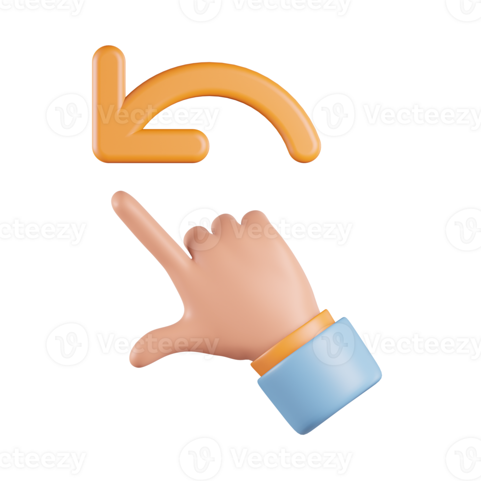 Rotate Left 3D Icon png