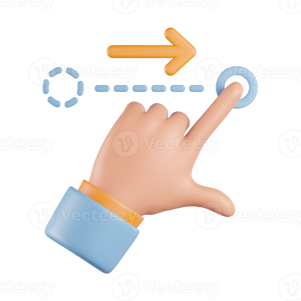 Hand Swipe Right 3D Icon png