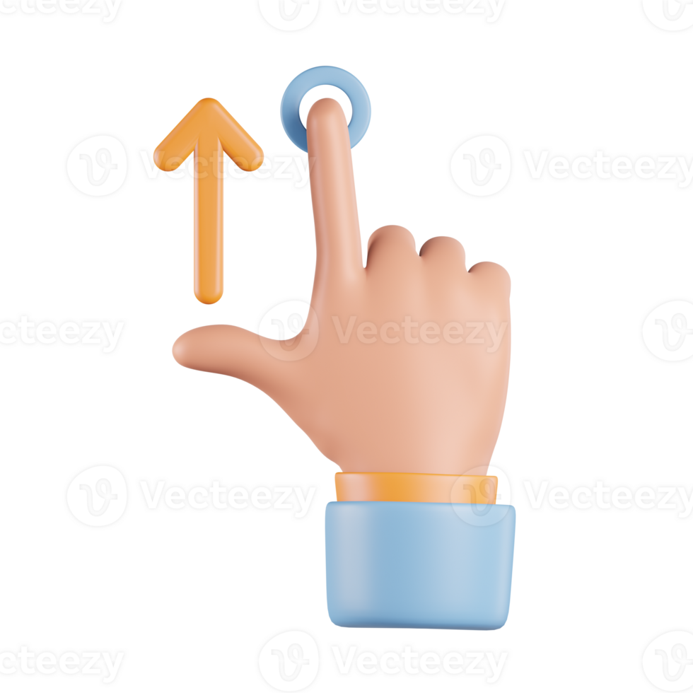Hand Swipe Up 3D Icon png