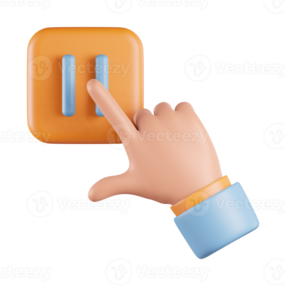 Tap Pause Button 3D Icon png