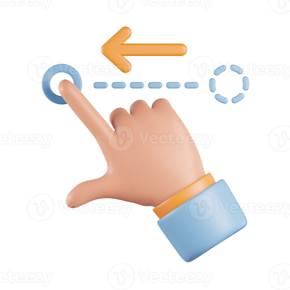 Hand Swipe Left 3D Icon png