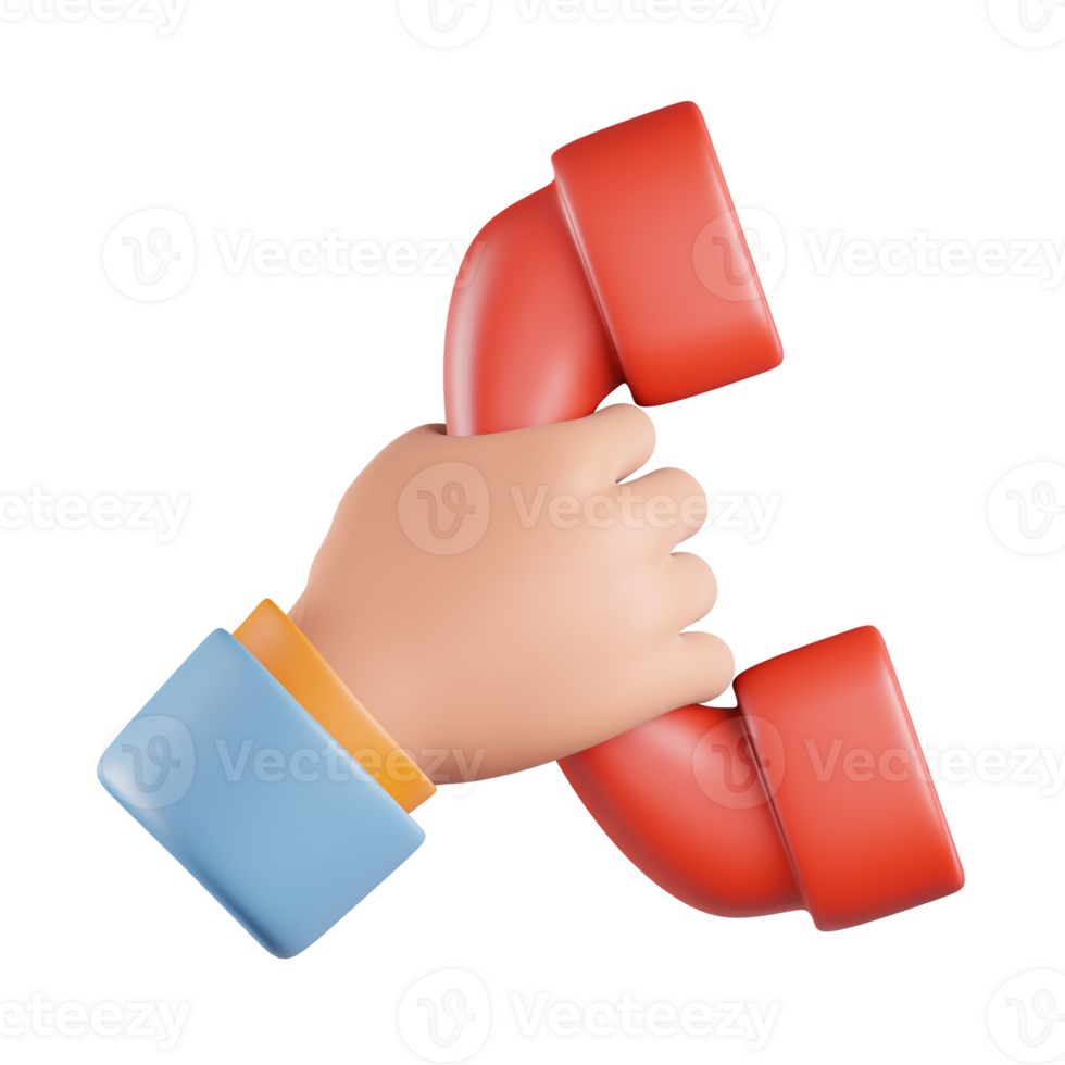 Telephone with Hand 3D Icon png