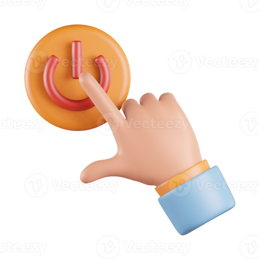 Tap Turn Off Button 3D Icon png