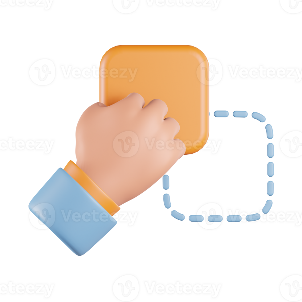 Drag and Drop with Hand 3D Icon png