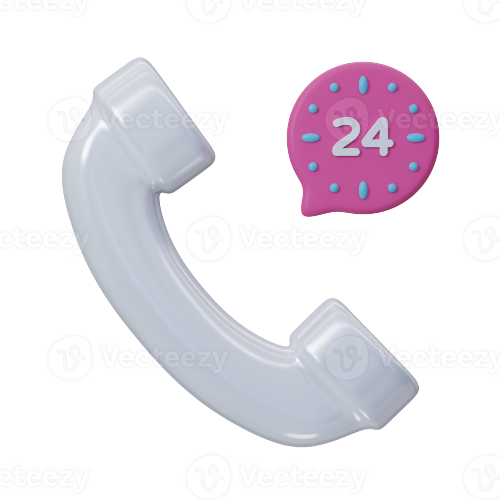 Customer Care 24 Hours 3D Icon png