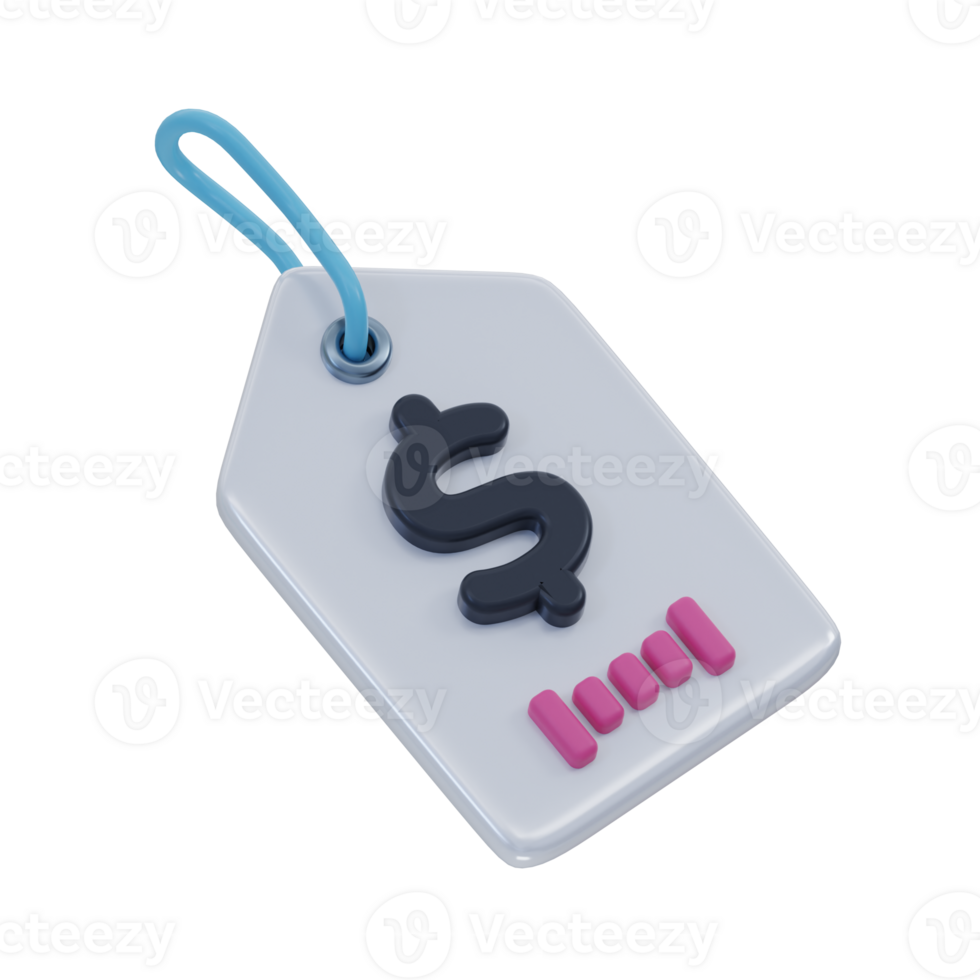 Shopping Tag Label 3D Icon png