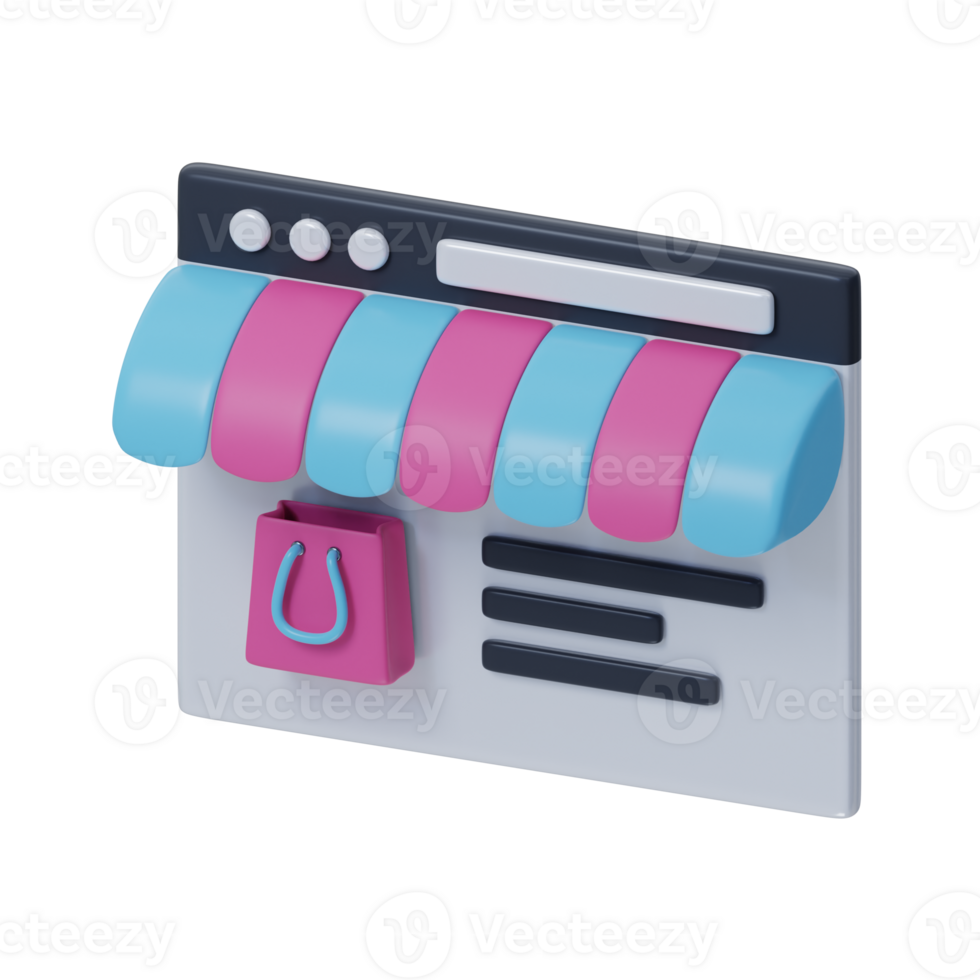 Online Shopping Website 3D Icon png
