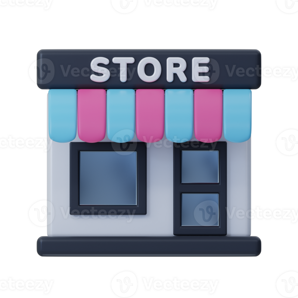 Retail Store Building 3D Icon png