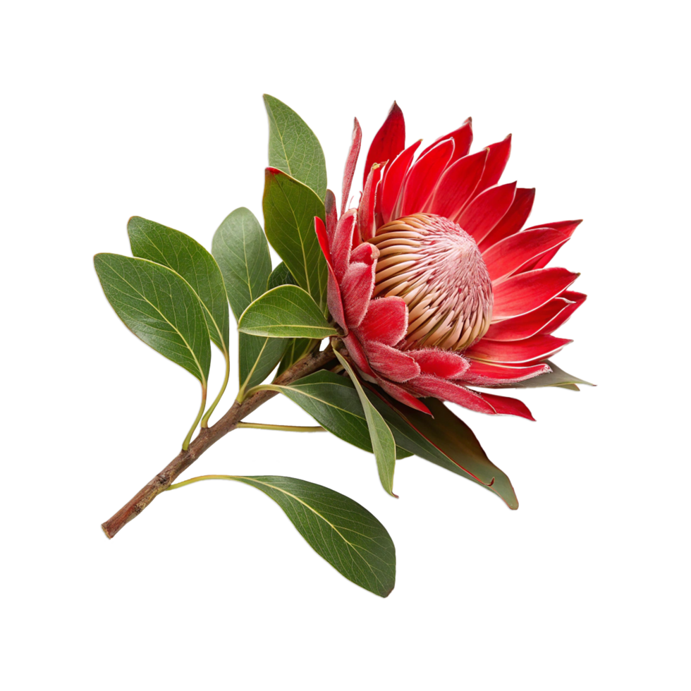 Red flower on transparent background png
