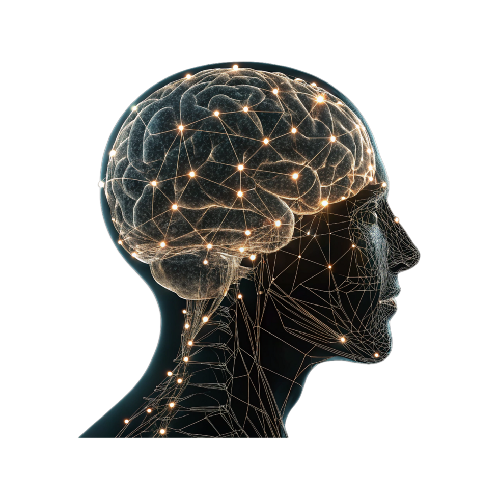 Human brain on transparent background png