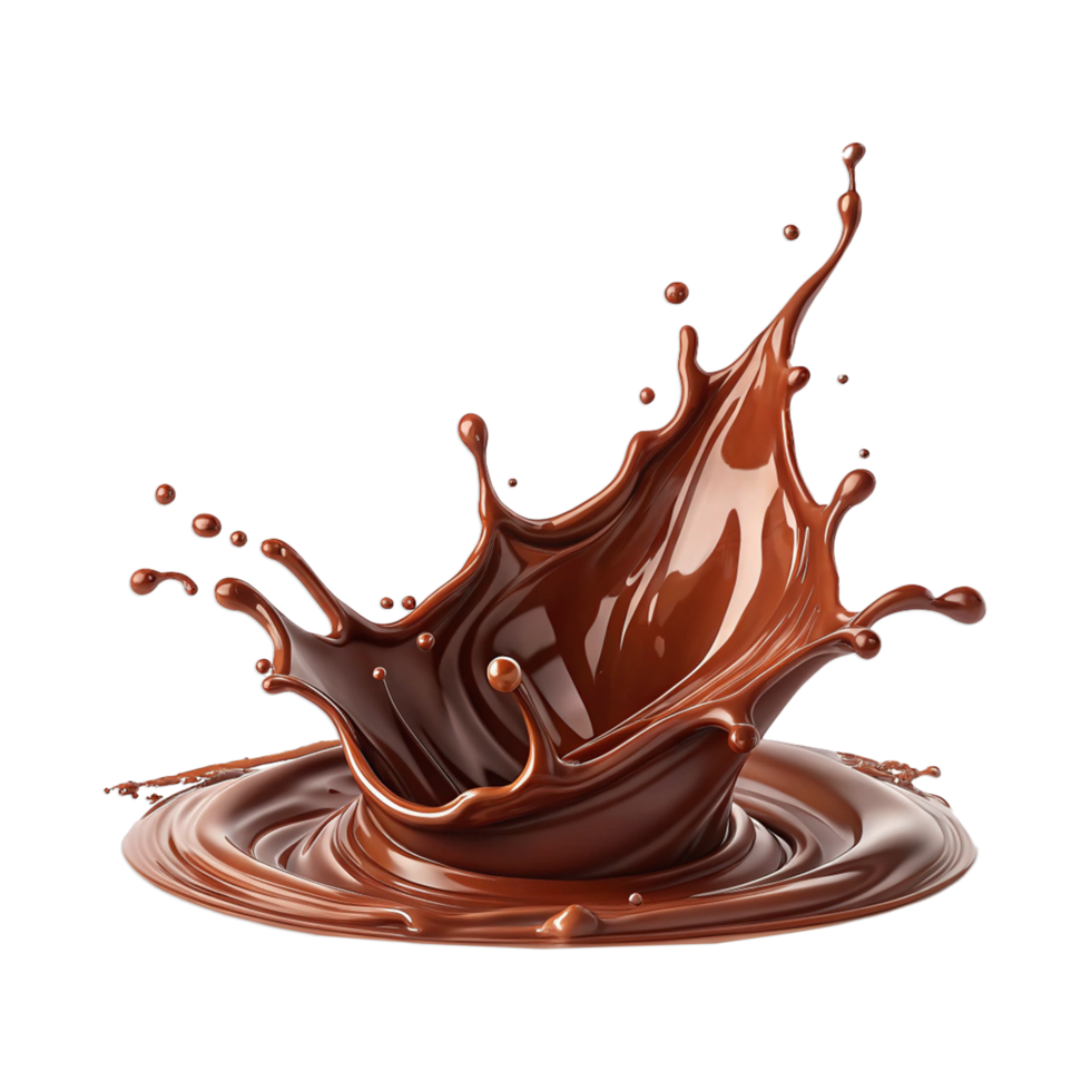 Chocolate curve splashes isolate on transparent background png
