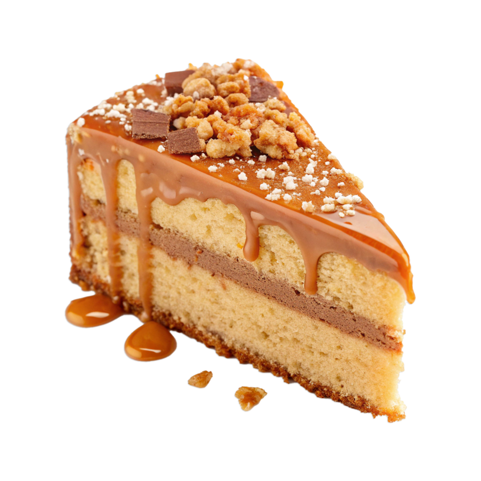 Piece of cheese cake isolated on transparent background png