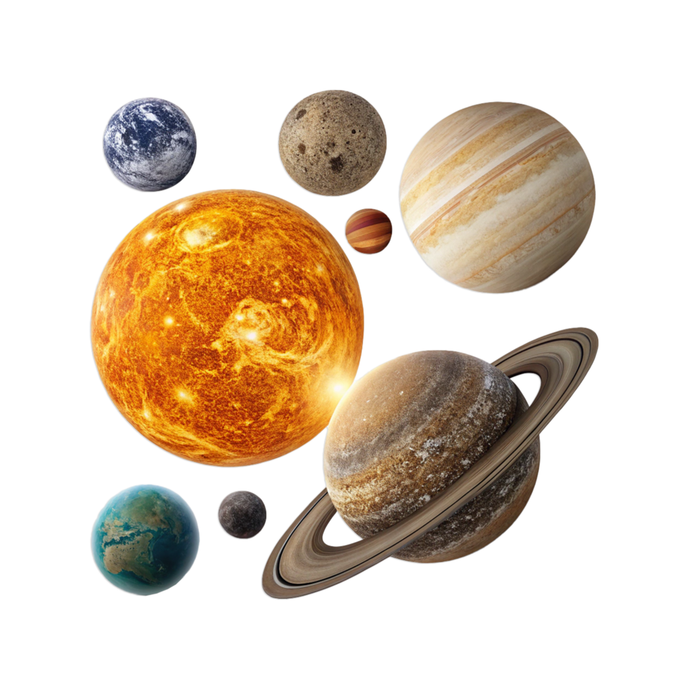 Planets on transparent background png