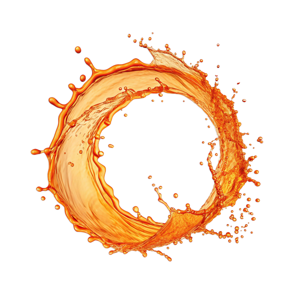 Orange splatter on transparent background png