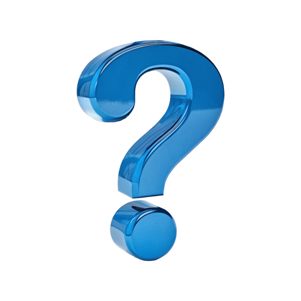 3D Blue Question Mark Bold Shiny and AttentionGrabbing png