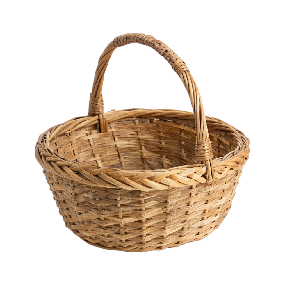 Wicker basket isolated on transparent background png