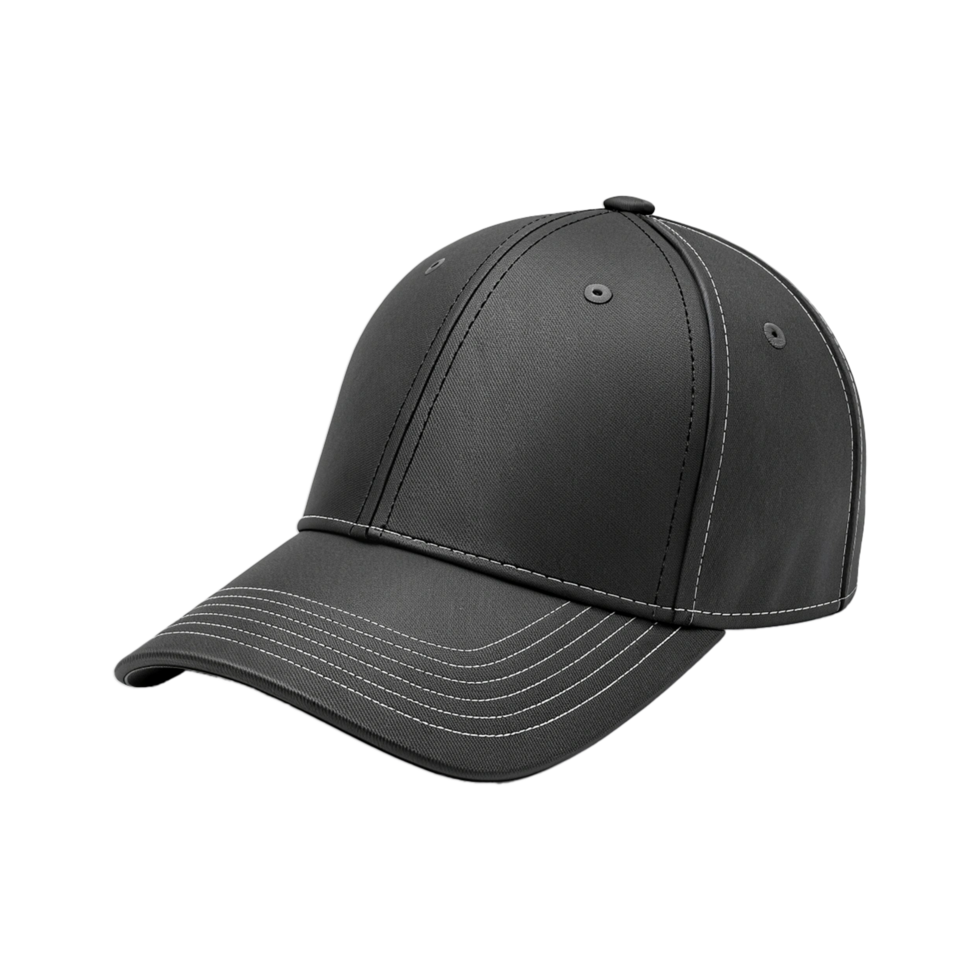 Black cap on transparent background png