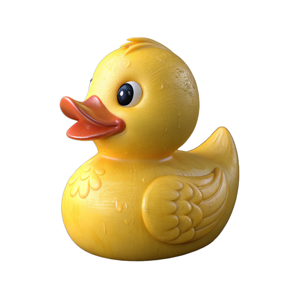 Closeup of rubber duck on transparent background png