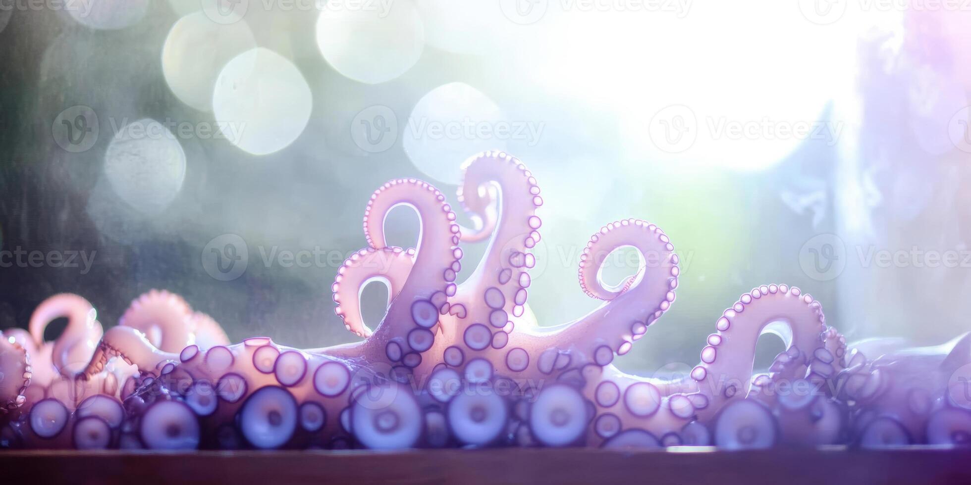 Vibrant Tentacles with Sunlight Reflection in Tranquil Water Setting photo
