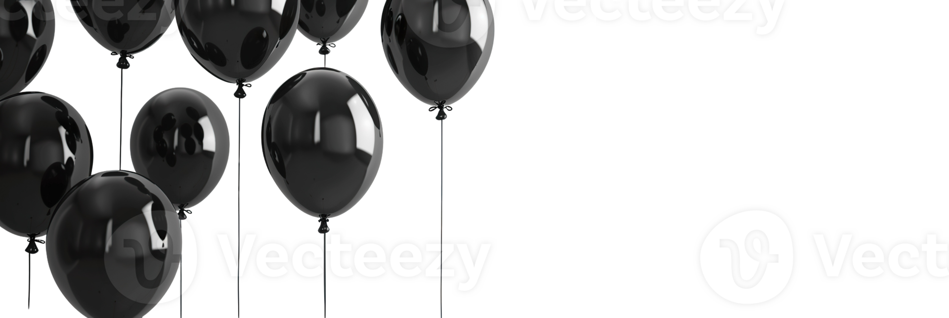 Black balloon background copy space transparent , isolated background cutout. Floating balloons festive, celebration, party, birthday graphic element png