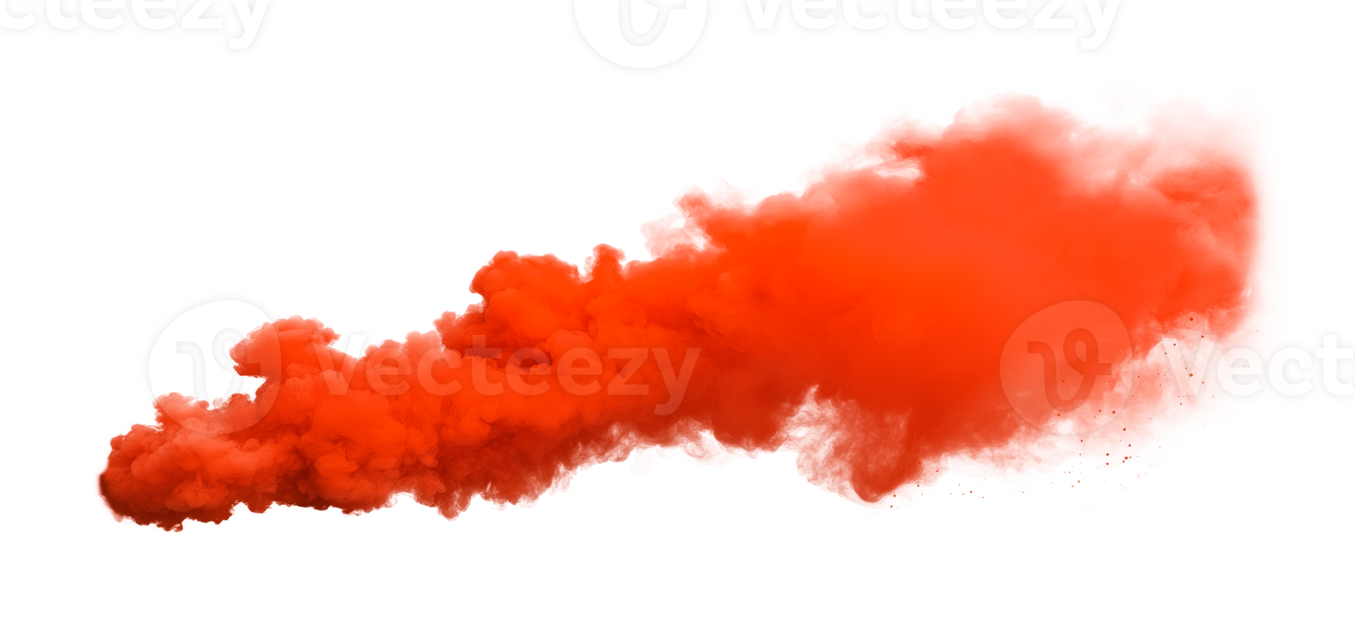 Red smoke cloud transparent , isolated background cutout. Thick color smoke bomb screen effect png