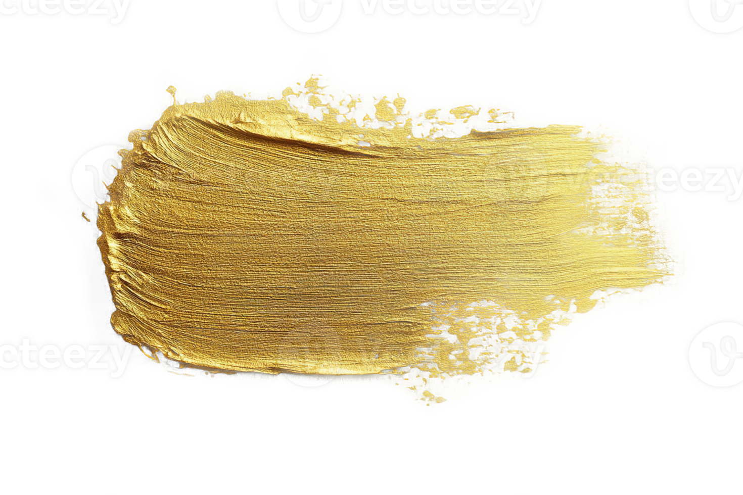 Shiny gold paint brush stroke line streak transparent , isolated background. Luxury, art shape png