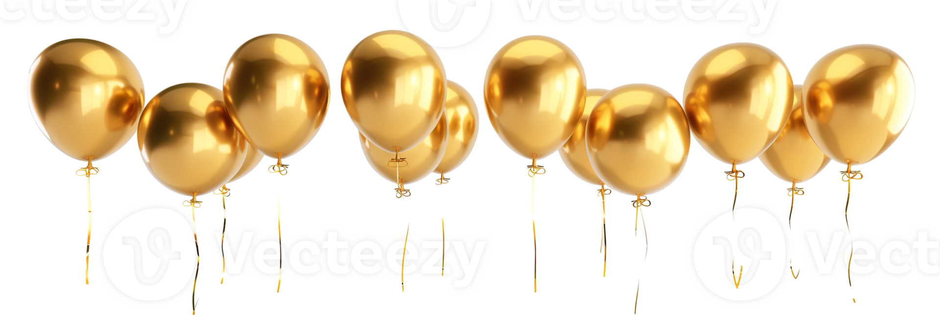 Gold balloon background copy space transparent , isolated background cutout. Floating balloons festive, celebration, party, birthday graphic element png