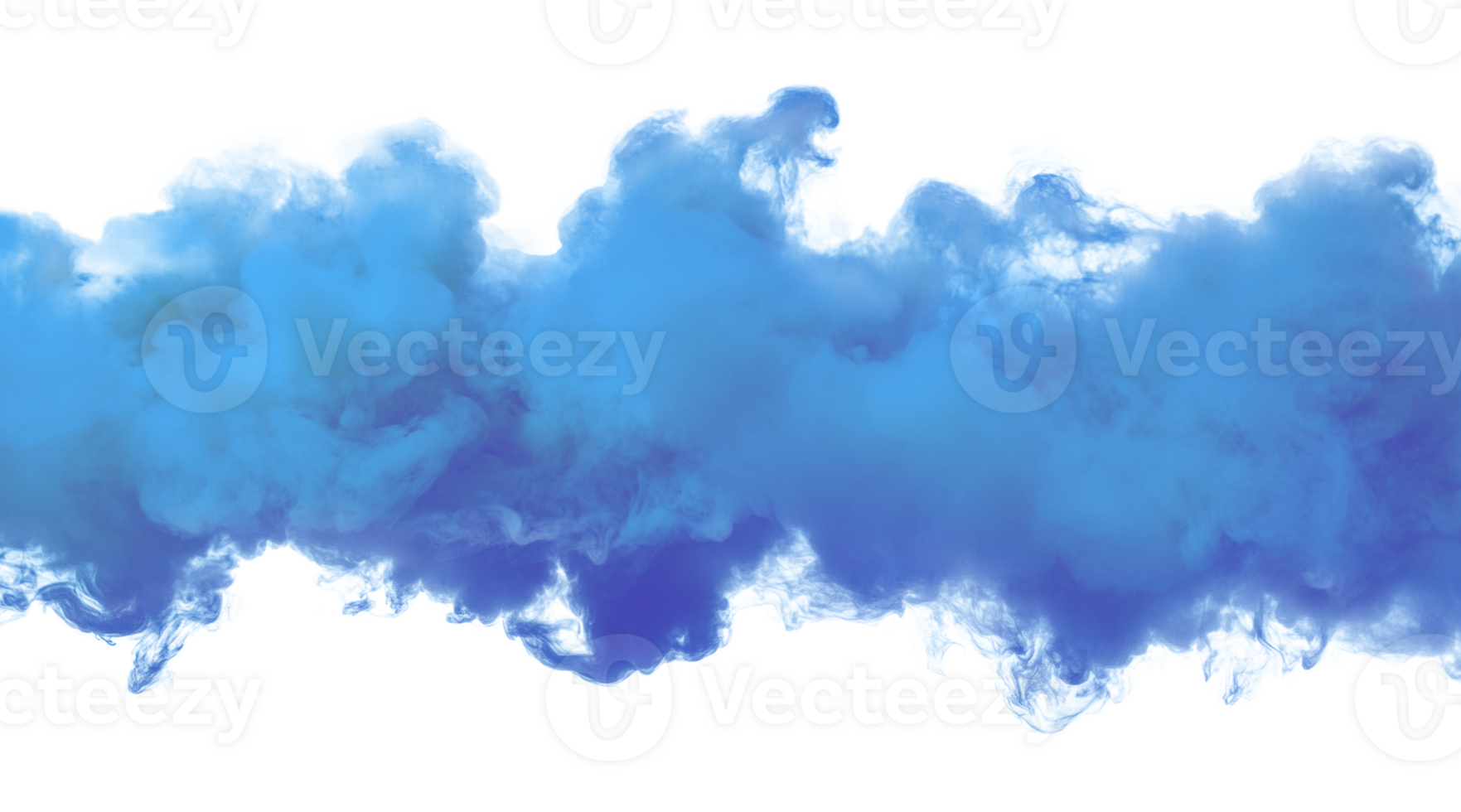 Blue smoke cloud transparent , isolated background cutout. Thick color smoke screen effect png