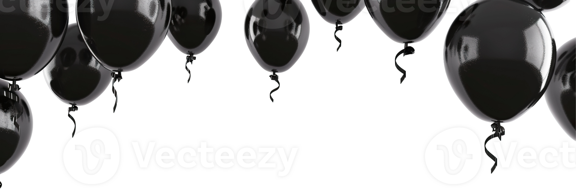 Black balloon background copy space transparent , isolated background cutout. Floating balloons festive, celebration, party, birthday graphic element design png