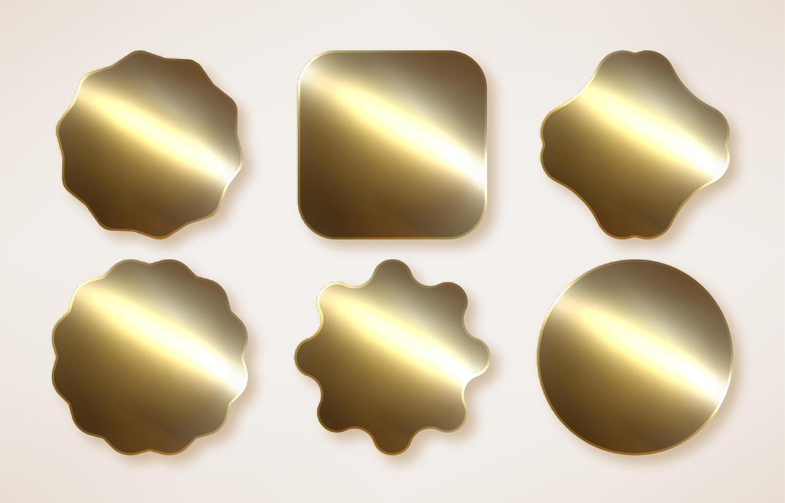 Series of gold stickers on a light background. Gold Labels and Badges vector