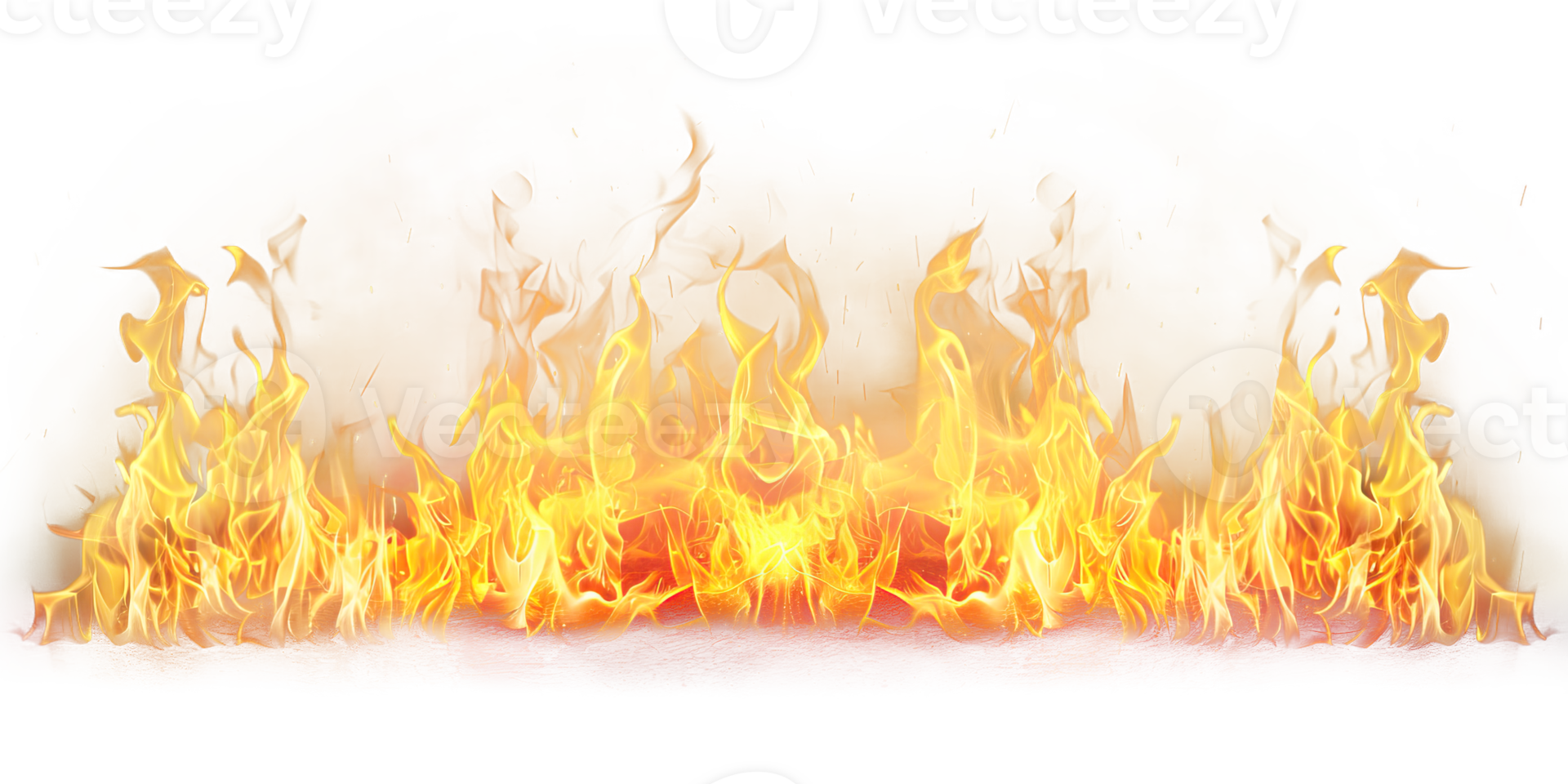 Hot burning fire flames effect transparent set bundle isolated background. Bright yellow colors png