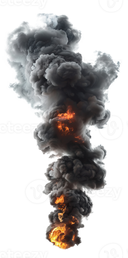 Black fire smoke transparent set bundle, isolated background. Burning, fiery clouds graphic element png