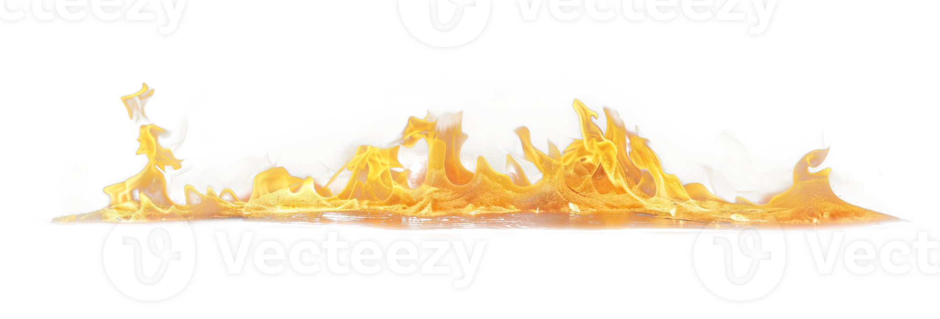Hot burning fire flames effect transparent isolated background. Bright yellow, red colors png