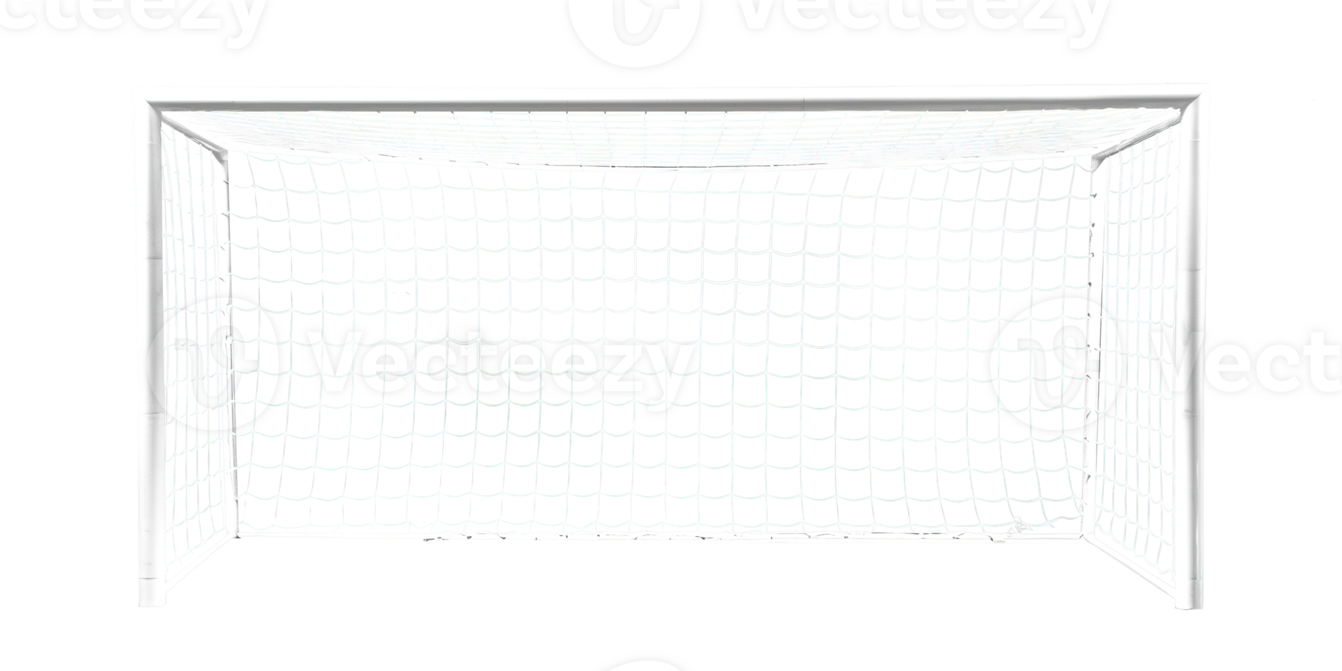 White football soccer goal net transparent isolated background png