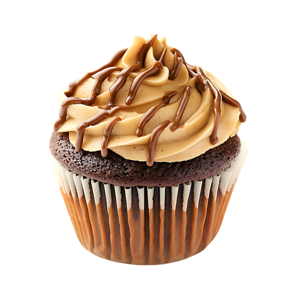 Fudgy Chocolate Cupcake with Fluffy Peanut Butter Topping png