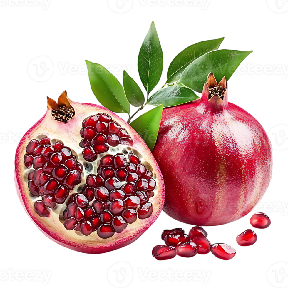 Juicy Pomegranate with Open Slice png