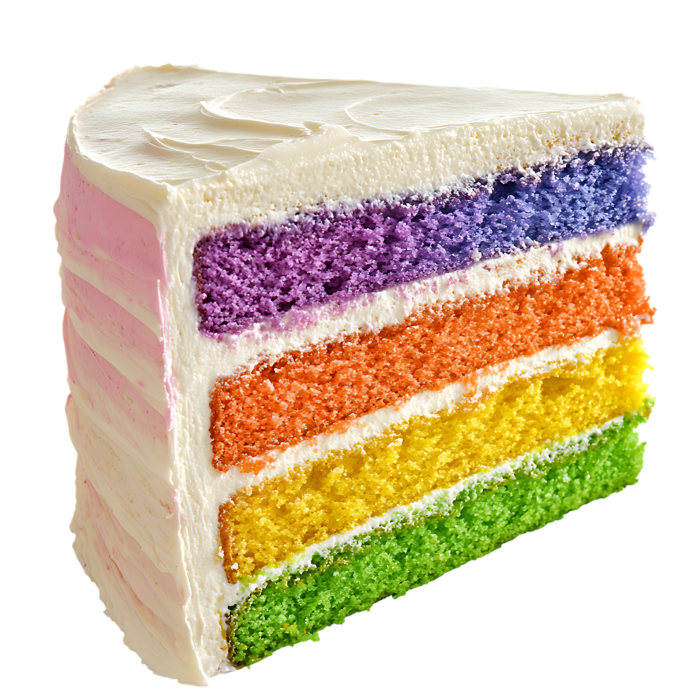 Rainbow Layer Cake Slice png