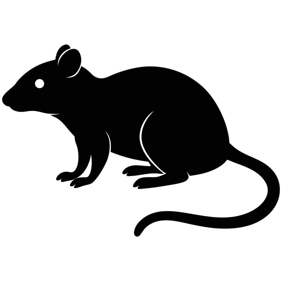 Minimal Mouse Silhouette Graphic Art Icon Design vector