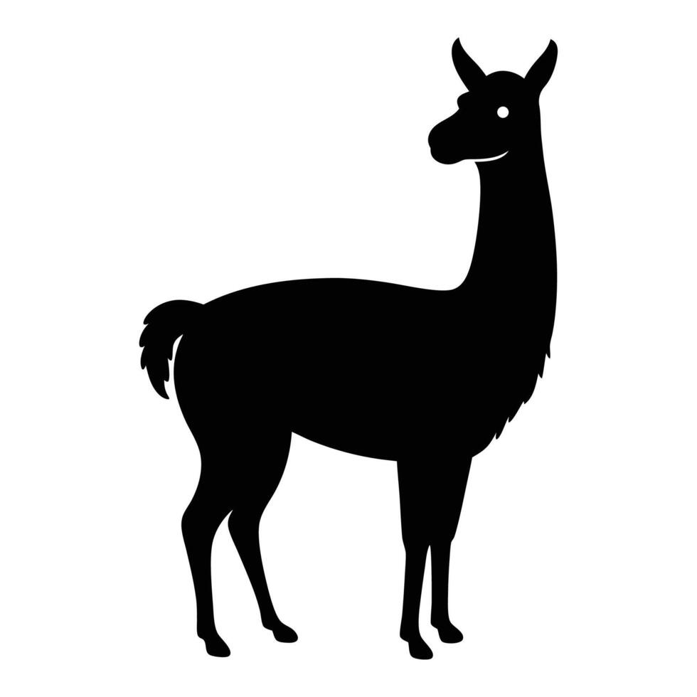 Creative Llama Silhouette Icon for Design vector