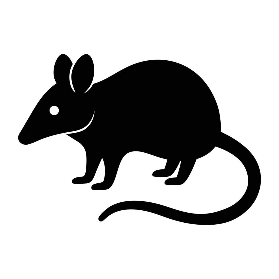 Stylized Elephant Shrew Silhouette Icon vector
