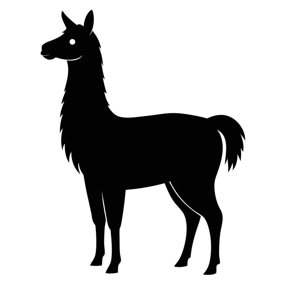 Llama Silhouette Clipart Icon for Design vector
