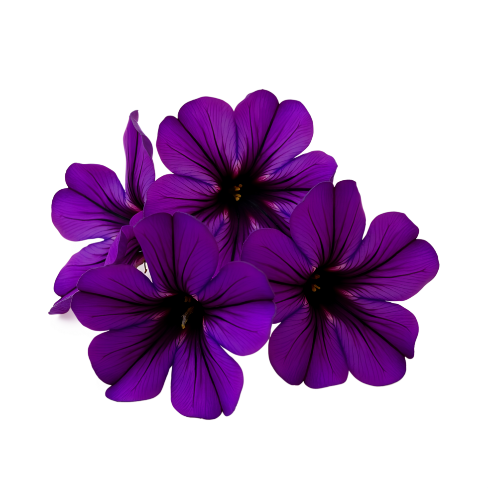 Exquisite Purple Petunia Flower Cluster Ideal for Commercial Use png