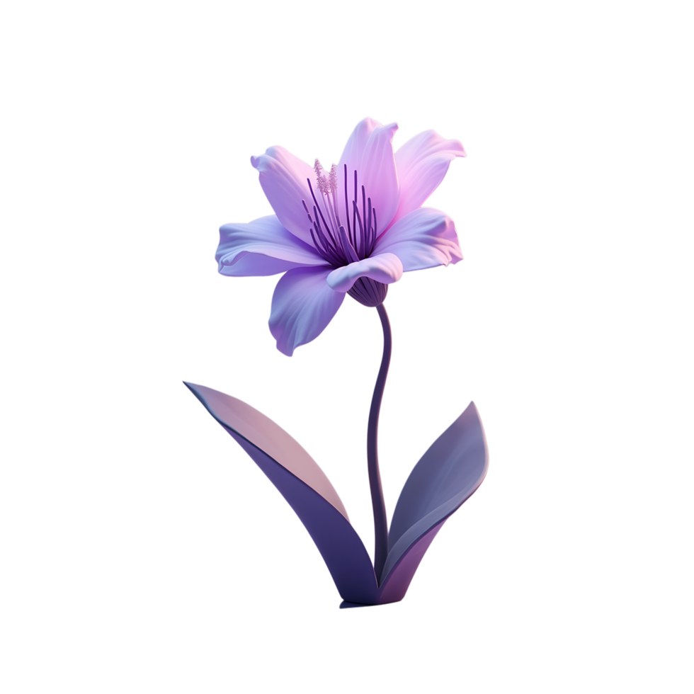 Single Purple Bloom with Soft Gradient Floral Stock Image for Creative Projects png